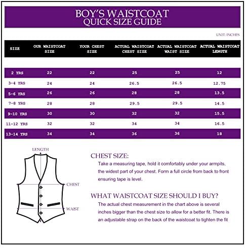 DQT Boys Plain Satin Wedding Tuxedo Waistcoat And Bow Tie