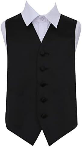 DQT Boys Plain Satin Wedding Tuxedo Waistcoat Vest