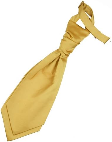 DQT Plain Satin Wedding Pre-Tied Scrunchie Cravat Tie For Boys