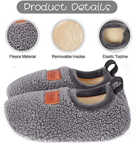 Dream Bridge Kids Sherpa Fleece Slippers With Anti-Slip Sole For Boys Girls
