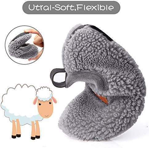 Dream Bridge Kids Sherpa Fleece Slippers With Anti-Slip Sole For Boys Girls