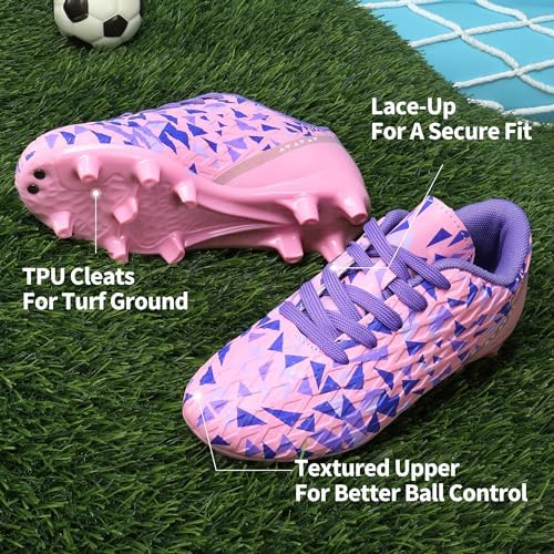 DREAM PAIRS Boys Football Boots Shoes Kids Girls Soccer Athletics Sport Training Shoes Indoor Outdoor Football Shoes Sneakers For Unisex
