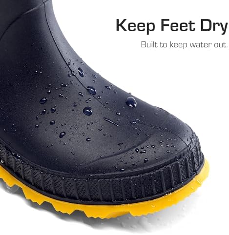 DREAM PAIRS Kids Rain Boots Easy-On Lightweight Non-Slip Outsole For Boys & Girls Outdoor Rainy Day Play