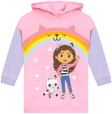 DreamWorks Gabby’s Dollhouse Girls Hoodie Longline Hoodie Gabbys Dollhouse Clothes Girls' Hoodies Ages 3 To 10 Years