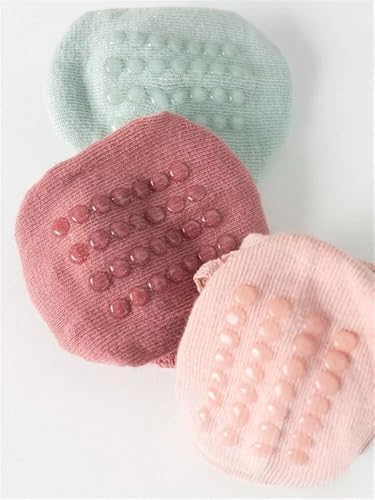 DRESHOW Infant Ruffle Lace Socks Non-slip Plain Frilly Baby Socks Newborn Toddlers Girls Ankle Dress Socks