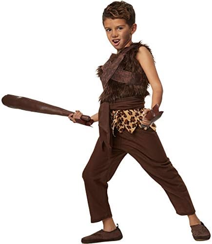 Dressforfun Caveman Fancy Dress Costume - Stone Age Outfit For Parties Halloween New Years Eve - Faux Fur Top Suede-look Straps Leopard Print Detail Size M