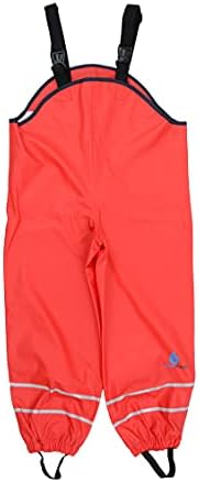 DRY KIDS Childrens Waterproof Dungarees Fleece Lined. Boys and Girls Rainwear for Outdoor Play