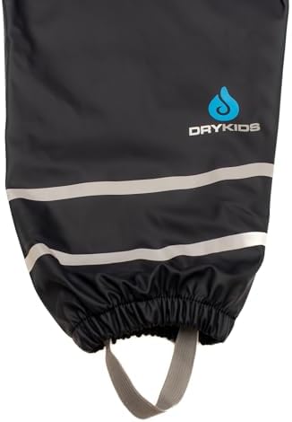 DRY KIDS Childrens Waterproof Dungarees Unlined Made From Recycled Plastics. Boys And Girls Rainwear For Outdoor Play