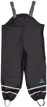 DRY KIDS Childrens Waterproof Dungarees Unlined Made from Recycled Plastics. Boys and Girls Rainwear for Outdoor Play