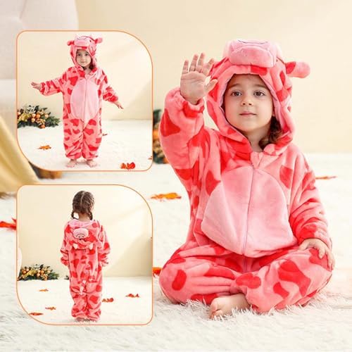 Duxyoz Newborn Infant Baby Boys Girls Fleece Romper Kids Toddler Flannel Hooded Jumpsuit Long Sleeve Zip Up Onesie Pajamas Plush Winter Warm Cute Hoodie Bodysuit Fluffy Sleepsuit Loungewear 0-4 Years