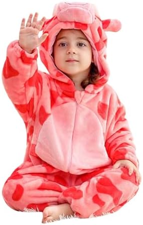 duxyoz Newborn Infant Baby Boys Girls Fleece Romper Kids Toddler Flannel Hooded Jumpsuit Long Sleeve Zip Up Onesie Pajamas Plush Winter Warm Cute Hoodie Bodysuit Fluffy Sleepsuit Loungewear 0-4 Years