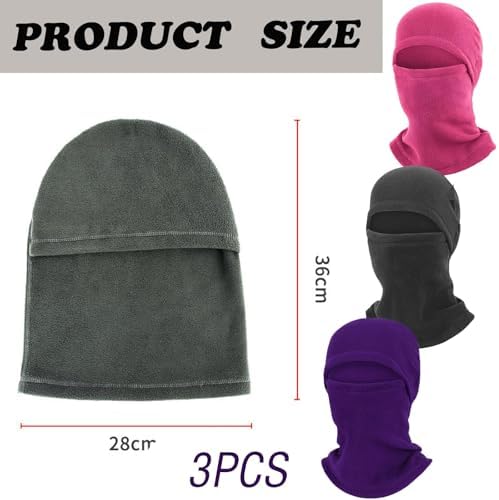 DXPETA 3pcs Kids Balaclava Windproof & Warm Ski Mask Cycling Outdoor Sports - Black Unisex Winter One Size