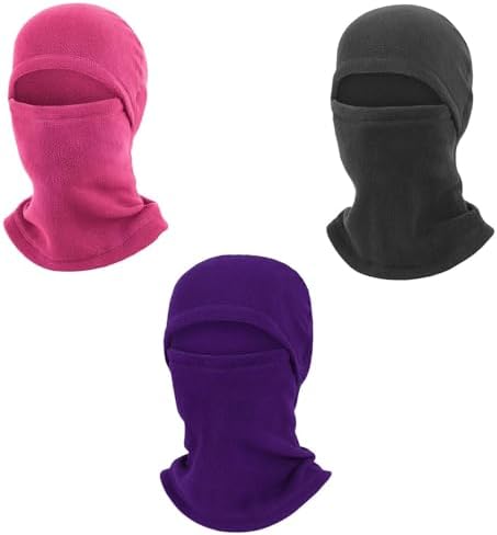DXPETA 3pcs Kids Balaclava Windproof & Warm Ski Mask Cycling Outdoor Sports - Black Unisex Winter One Size