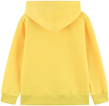 Dybker Boys Girls Hoodies Hooded Hoodie Classic Solid Sport Pullover Top Lightweight Series Soft Plush Cotton For 5-12 Years