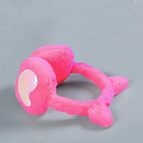 Ear Muffs Kids Winter Girls Earmuffs Cute Fluffy Ear Warmer Childrens Plush Thermal Furry Sequin Ear Covers Windproof Soft Headband Outdoor Sports Faux Fur Ski Cycling Headwear Mint