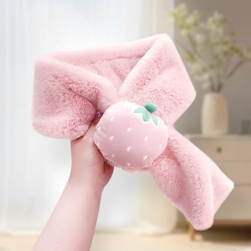 Earmuffs And Scarf Set For Girls Kids Winter Warm Plush Accessories Plush Ear Muffs And Cross-Tie Scarf Ear Covers Windproof Soft Headband Soft Fleece Cold Weather Set For Outdoor Daily Skiing
