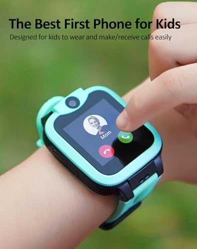 Easyfone Trackino KW2 4G Smart Watch Phone For Kids Safe Call Voice Chat Message Activity And GPS Tracker Parental Controls SOS Button IP-68 Waterproof Kids Phone Alternative (Mint Green)