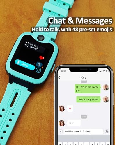 Easyfone Trackino KW2 4G Smart Watch Phone For Kids Safe Call Voice Chat Message Activity And GPS Tracker Parental Controls SOS Button IP-68 Waterproof Kids Phone Alternative (Mint Green)