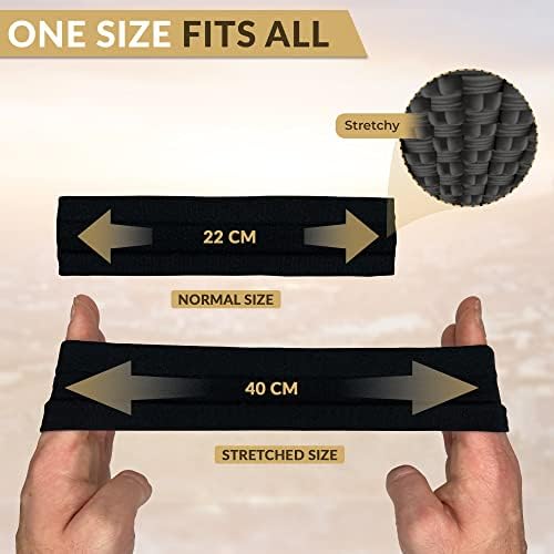 Empire 2 Pack Black Headband Head Band For Woman Sport Headband For Men FREE HOME WORKOUT E-BOOK Gym Hair Band Running Sweat Bands Silicon Non Slip Exercise Headbands Headband Women