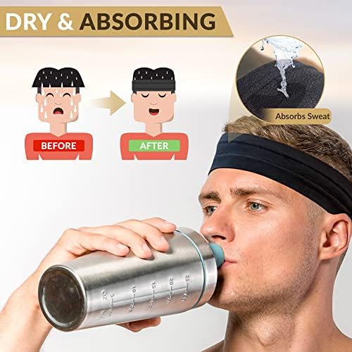 Empire 2 Pack Black Headband Head Band For Woman Sport Headband For Men FREE HOME WORKOUT E-BOOK Gym Hair Band Running Sweat Bands Silicon Non Slip Exercise Headbands Headband Women
