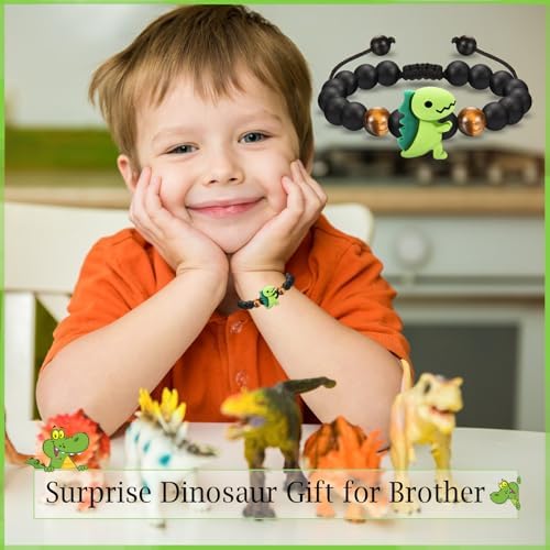 EPIRORA Dinosau Bracelet - Big Brother Gifts From Sister Teenage Boys Bracelet Gifts For Christmas Valentines Day Graduation Birthday