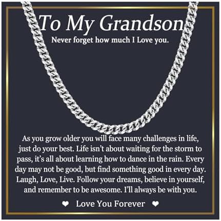 EPIRORA Mens Cuban Chain Necklace Gifts for Boys & Men - Happy Birthday Christmas Presents