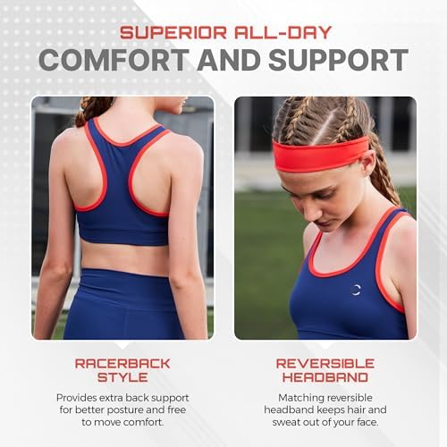 Essenclo Girls Clothing Athletic Sets Sleeveless Crop Tank Tops & Bike Shorts Cheer Gymnastics Volleyball Size 3-16 (5 Pcs)
