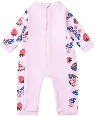Ewbob Baby Swimming Warm Suit Girls Swimming Costume Long Sleeve Rash Guard Zipper Boys One Piece Swimsuit Bathing Suits