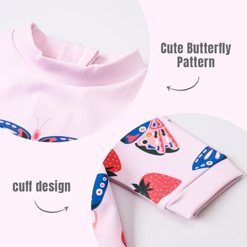 Ewbob Baby Swimming Warm Suit Girls Swimming Costume Long Sleeve Rash Guard Zipper Boys One Piece Swimsuit Bathing Suits