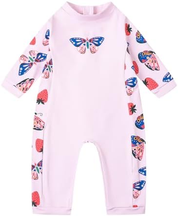 Ewbob Baby Swimming Warm Suit Girls Swimming Costume Long Sleeve Rash Guard Zipper Boys One Piece Swimsuit Bathing Suits