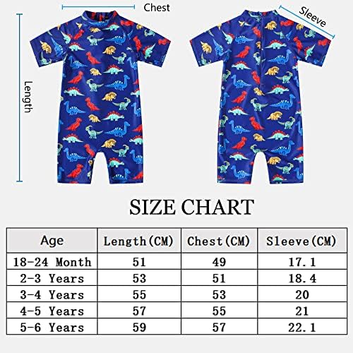 Ewbob Boy Swimsuit Sun Protection Short Sleeve Bathing Suit Kids All In One Piece Swimwear Ages 18 Months To 6 Years Swim Costume For Swimming Lessons Beach And Pool