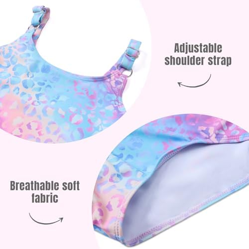 Ewbob Girls One Piece Swimsuit Swimwear Swimming Costume Beach Bathing Suit For Kids Age 5-14 Years