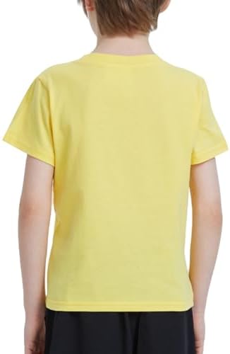 Ewbob Kids Cotton Plain T-Shirt Lightweight T Shirt Short Sleeve Boys Girls Breathable Tee Tops For Children Classic Casual Unisex Shirts For Age 3-14 Years