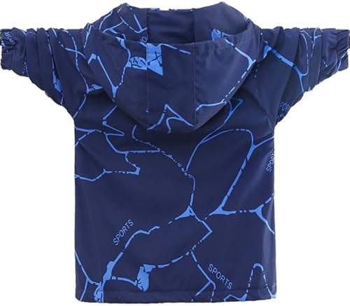 Exemaba Kids Waterproof Jacket For Boys Girls Wind Resistant Fleece Lined Rain Coat With Hood For Rain Autumn Winter