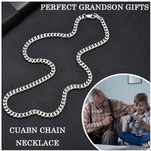 EYQV Gifts For Men Boys Cuban Chain Necklace Special Gifts For Dad Stepdad Grandad Daddy Birthday Christmas Graduation Gifts For Him Son Grandson Brother Nephew