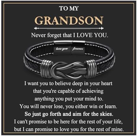 EYQV Gifts for Men Boys Leather Bracelet for Dad Grandad Step Dad Husband Son Brother Perfect Birthday Christmas Fathers Day Graduation Valentines Gifts for Him