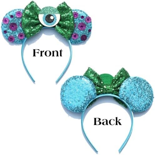 FACHPINT Sully Ears Monsters Mouse Ears For Boy Blue Ears For Boy Photo Props Cute Mini Mouse Ears For Child Sequin Sully Mouse Ears For Party