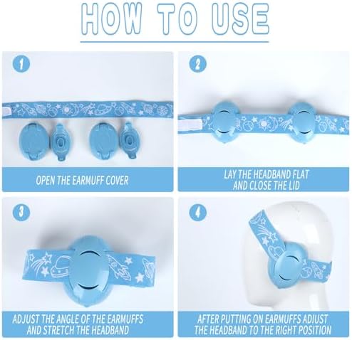 Fadcaer Ear Defenders Noise Cancelling Ear Muffs Noise Cancelling Headphones Ear Defenders And Protectors Ear Protectors With Soft Cushion Prevent Hearing Damage Improve Sleep 0-3