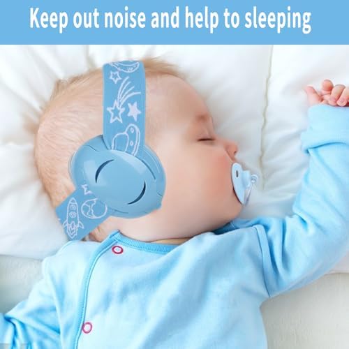 Fadcaer Ear Defenders Noise Cancelling Ear Muffs Noise Cancelling Headphones Ear Defenders And Protectors Ear Protectors With Soft Cushion Prevent Hearing Damage Improve Sleep 0-3