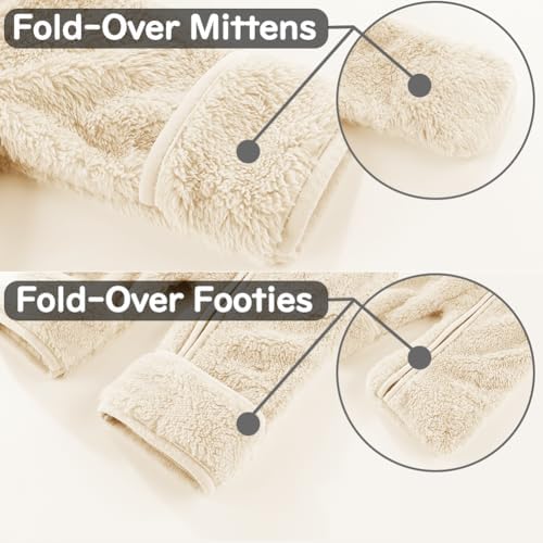 Fairy Baby Baby Snowsuit Newborn Baby Bear Hooded Footed Romper Fleece Snowsuit Cartoon Flannel Zipper Jumpsuit Fall Winter Outfits