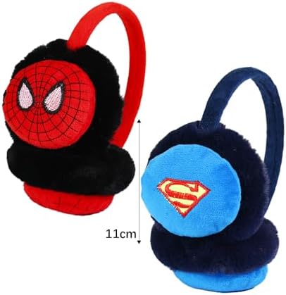 FAMILIO 2pcs Kids Plush Earmuffs Winter Earmuffs Plush Earmuffs Winter Outdoor Ear Warmer Windproof Plush Earmuffs Fluffy Thermal Ear Warmers Cartoon Ear Muffs Protector Boys Girls Fur Earmuffs