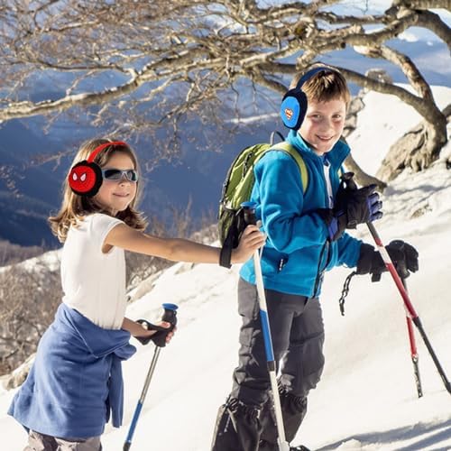 FAMILIO 2pcs Kids Plush Earmuffs Winter Earmuffs Plush Earmuffs Winter Outdoor Ear Warmer Windproof Plush Earmuffs Fluffy Thermal Ear Warmers Cartoon Ear Muffs Protector Boys Girls Fur Earmuffs
