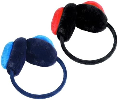 FAMILIO 2pcs Kids plush Earmuffs Winter Earmuffs Plush Earmuffs Winter Outdoor Ear Warmer Windproof plush earmuffs Fluffy Thermal Ear Warmers Cartoon Ear Muffs Protector Boys Girls Fur Earmuffs