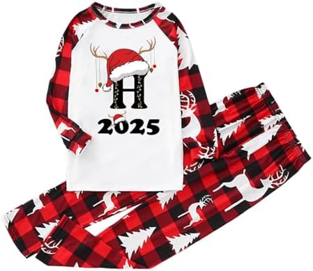 Family Christmas Pyjamas Set Mens Womens Letter Printed Xmas Matching Pyjama Kids Comfortable His And Hers Pjs Family Cartoon Cute Boys Girls Matching Christmas Pj