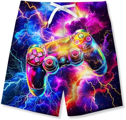 Fanient Boys 3D Printed Funny Swim Trunks Quick Dry Beachwear Sports Running Swim Board Shorts