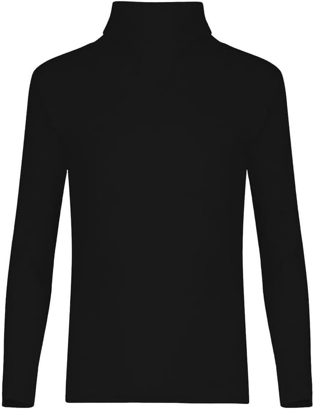 FASHION MY LOVE Kids Unisex Girls Boys Rib Polo Neck Top Turtle Neck Long Sleeve Rib Tops Size 5/6 7/8 9/10 11/12 & 13 Years