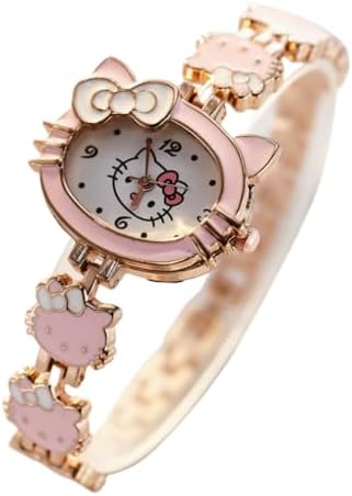 FASHION YO Analogue Quartz Watch with Stainless Steel Strap Bracelet Cats Girls Toddler Watches Gifts for Kids Birthday Gifts Gift Box