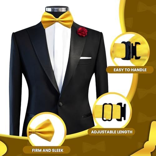 FATASH Kids Bow Tie For Boys Silk Satin Pre-Tied Bowtie Adjustable Neck Bow Tie Classic Solid Color Bowtie Suitable For Birthday Party Wedding