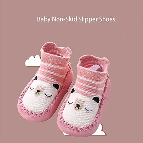 FedMois 3 Pairs Baby Boys Girls Non-Skid Indoor Slipper Shoes Socks