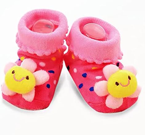FedMois 6 Pairs Baby 3D Cartoon Anti-Skid Booties Socks Slippers Shoes